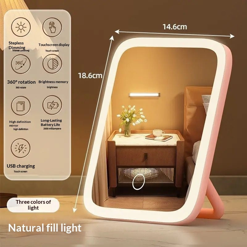 Lighted Vanity Mirror with Charging for Dorm Desks